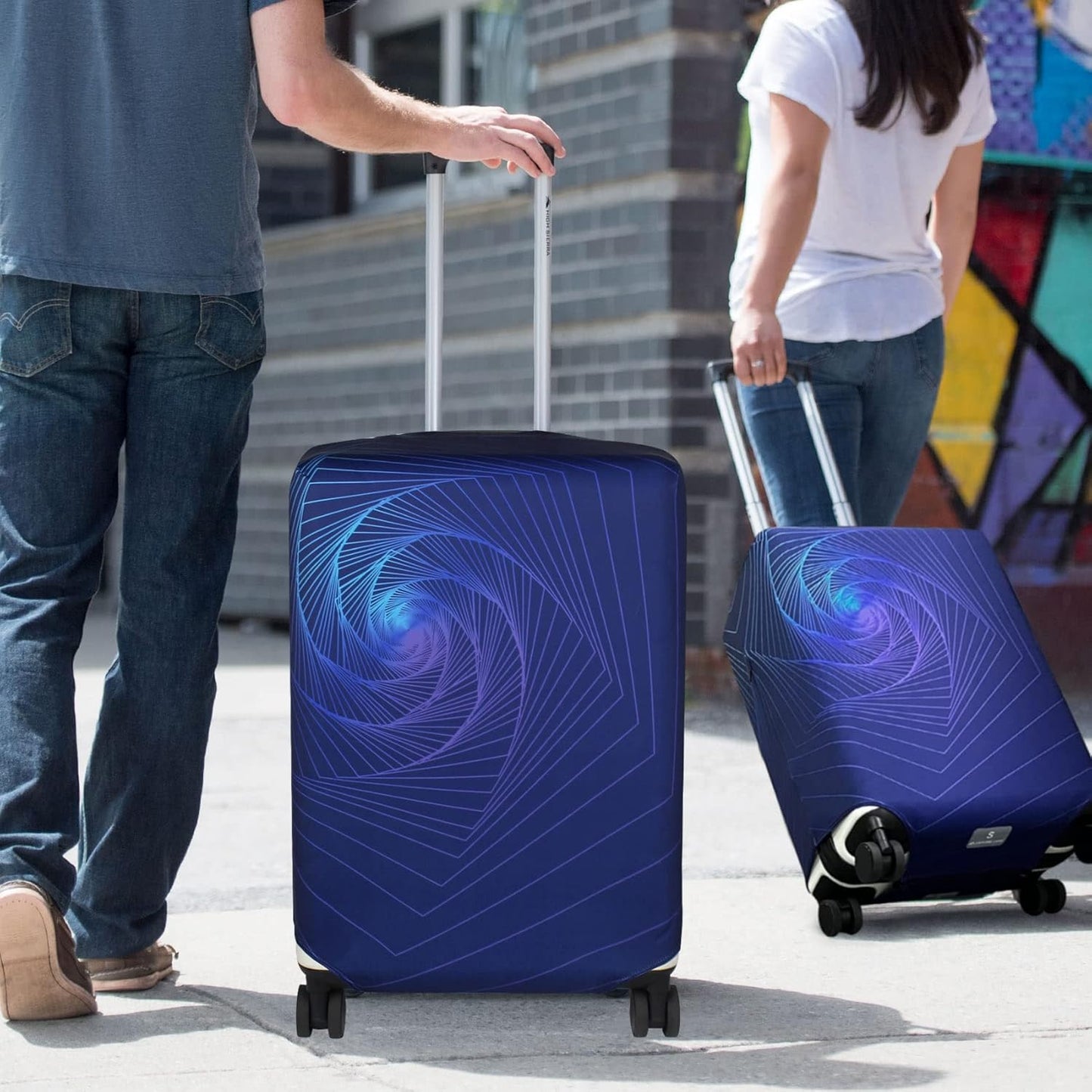 Explore Land Travel Luggage Cover Suitcase Protector Fits 31-32 Inch Case (Gyrotropic, XL)