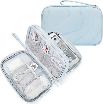 Skycase Tech Pouch - Lightweight Electronics Organizer Travel Case, Double Layers Travel Cable Organizer, All-in-One Storage Bag for Charger, Cord, Phone, Flash Drive, Accessories