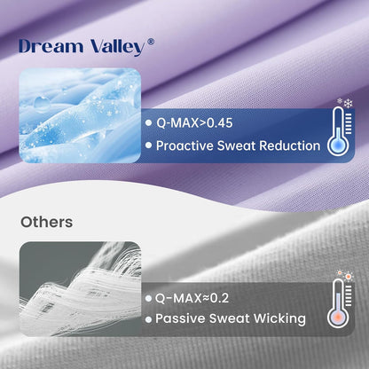 Dream Valley® Outlast® Deepsleep Cooling Comforter, Twin Size, NASA-Grade Space Technology Cooling Blanket for Hot Sleepers Night Sweats, Q-Max > 0.45 Aerocool™ Breathable, Lavender Fog, 68"x90"