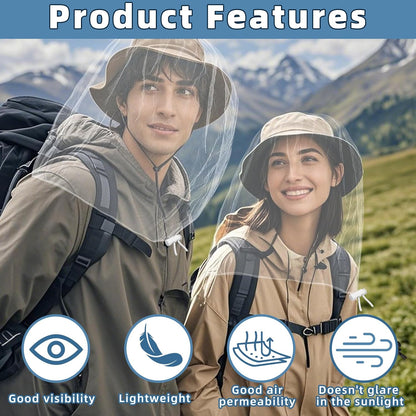 Oversized Mosquito Net 42 x 25 Inches Ultra Large Mosquito Head Net Face Neck Fly Mesh Netting Fits All Hats for Outdoor Camping Hiking Fishing Gardening Safari (White)