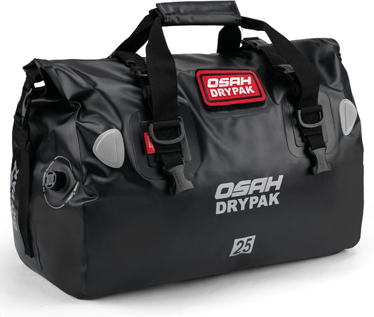 Waterproof Duffel Bag - Motorcycle Dry Bag Tail Bag with Large Storage Space, Waterproof Luggage Duffle Bags with Outer Mesh Zipper Pocket for Camping, Kayaking, Fishing & Traveling