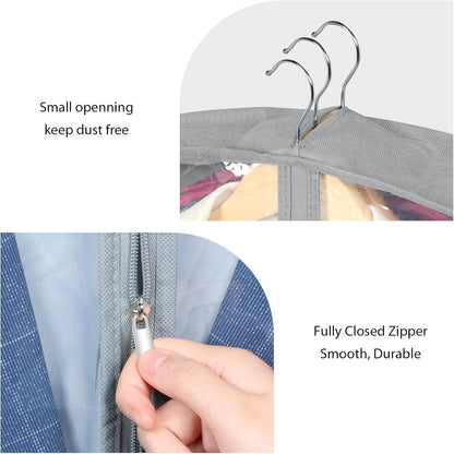 Zilink 40" Suit Bags for Closet Storage Clear Mink Coat Storage Bag Hanging Garment Bags for Storage with 4" Gussets for Suit, Fur Coat, Leather Jacket, Shirts and Sweater, Set of 4