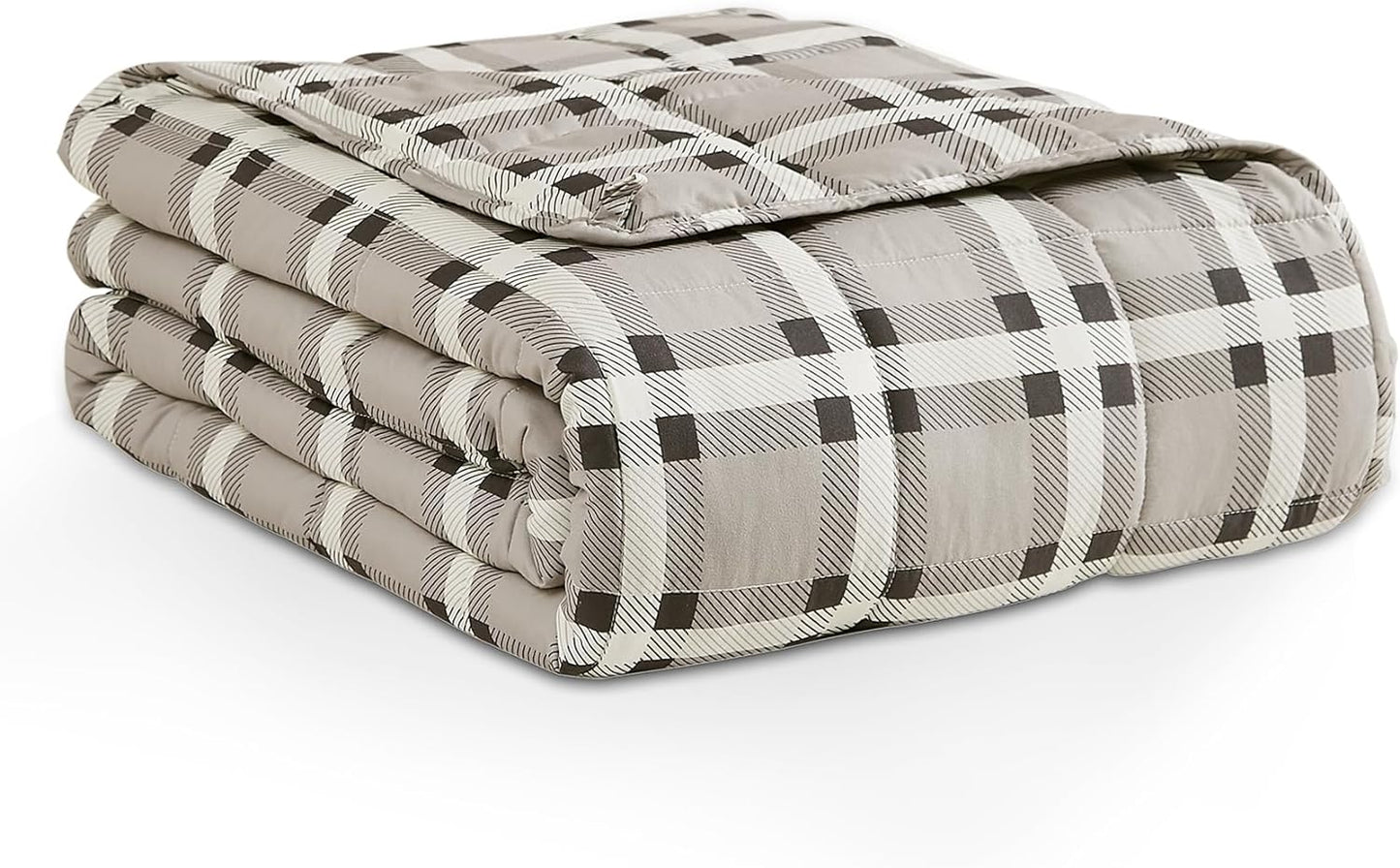 L'AGRATY Weighted Blanket - 60"x80" 20lbs Cooling Breathable Heavy Blanket Microfiber Material with Glass Beads for Adult All-Season Summer Fall Winter Soft Thick Comfort