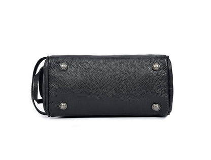 10" Premium Leather Toiletry Travel Pouch With Waterproof Lining | King-Size Handcrafted Vintage Dopp kit By Aaron Leather Goods (Jade Black)