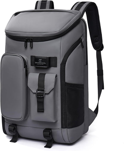 Carry on Travel Backpack for Men Women,30L Multi-Pocket 17.3inch Laptop Backpack, Sports Gym Tennis Badminton Backpack with Shoe Compartment-Grey