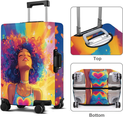 Luggage Cover Washable Suitcase Protector Anti-scratch Suitcase cover Fits 20-34 Inch Luggage (Girl-1, S(20-22inch suitcase))