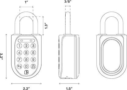 igloohome New Smart Padlock 2 (SP2), The Toughest Smart Padlock – Generate Access from Anywhere with The Mobile app (iOS/Android) – No WiFi Needed, Waterproof & Rechargeable