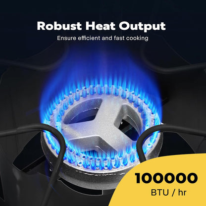 VIVOHOME 100,000 BTU Single Burner Propane Gas Stove, Portable Outdoor Camping Stove with Adjustable Legs, High-Power Cooking Stove for Camping, Backpacking, Backyard, Tailgating
