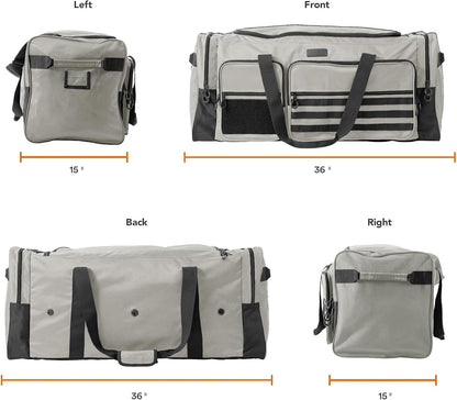 Fitdom 130L 36" Heavy Duty Extra Large Sports Gym Equipment Travel Duffle Bag W/Adjustable Shoulder Strap & 7 Compartments. Perfect for Soccer Baseball Basketball Hockey Football, Team Coaches & More