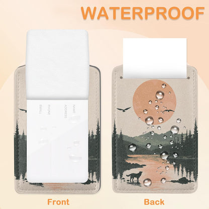 Vintage Mountain Flow 3 Pack Luggage Tags for Suitcases, Sunset Range PU Leather Luggage Tag for Travel, Bag Tags with Privacy Name ID Card and Steel Loop for Women Men