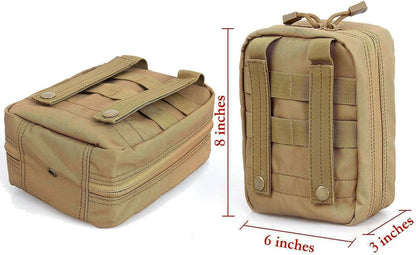 Carlebben EMT Pouch MOLLE Ifak Pouch Tactical MOLLE Medical First Aid Kit Utility Pouch (With Medical Supplies Tan)