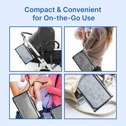 RELEONE Portable Diaper Changing Pad – Waterproof & Foldable Baby Changing Mat with Head Cushion, Travel-Friendly with Storage Pockets, Compact & Easy to Carry for On-The-Go Parents.