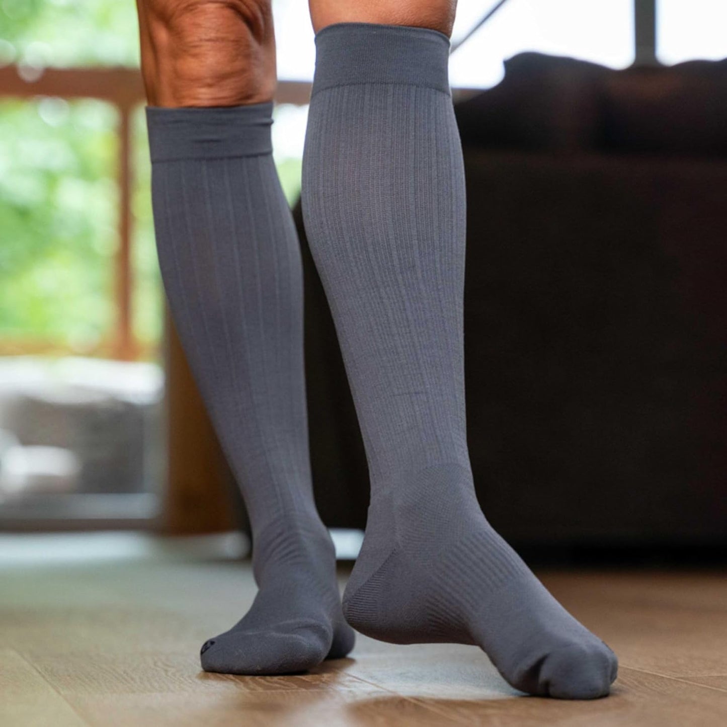 Medical Grade Compression Socks for Men & Women 15-20 mmHg by OrthoSleeve (Grey, Medium)