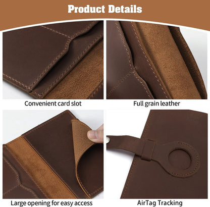 Jack&Chris Genuine Leather Passport Holder For Travel, RFID Blocking Handmade Passport Holder with Card Case Organized & Safe, Quality Travel Essentials for Women and Men for Gifting, Red Brown