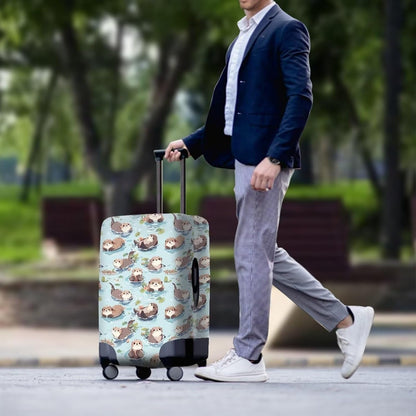 Otter Print Suitcase Cover Fit 26-29 Inch Travel Luggage Covers with Zipper Non Slip Luggage Cover for Suitcase Zip Closure Elastic Suitcase Cover Protector Cute Baggage Cover