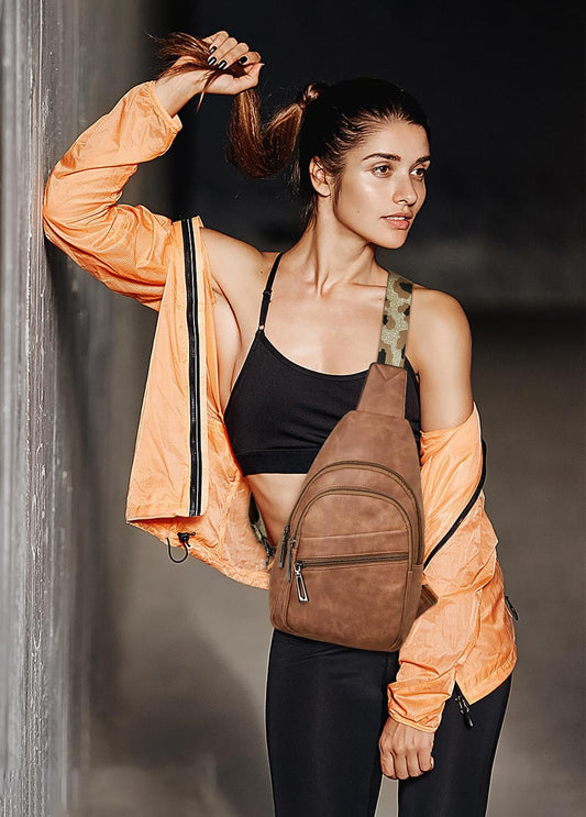 Sling Bag Crossbody Bags for Women Small Cross Body Bag Fanny Packs Chest Sling Purse for Daily Travel Leisure Sport