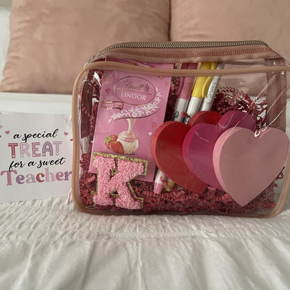 PACKISM Valentines Day Gifts for Him Her - TSA Approved Toiletry Bag - 180° Large Opening Clear Makeup Bags with Handle, Clear Toiletry Bags for Traveling Travel Essentials, Rose Pink