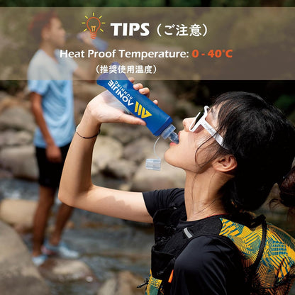TRIWONDER Soft Flask Collapsible Water Bottles Running Bottle BPA-Free Foldable Handheld Runner Water Flask for Hydration Pack Marathon Hiking Cycling Climbing Travel (250ml/8.45oz)