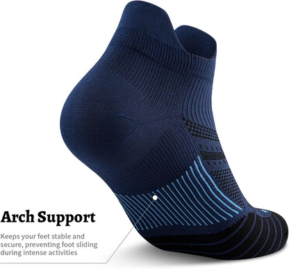 PAPLUS Ankle Compression Sock for Men and Women 2/4/6 Pairs, Low Cut Compression Running Sock with Ankle Support