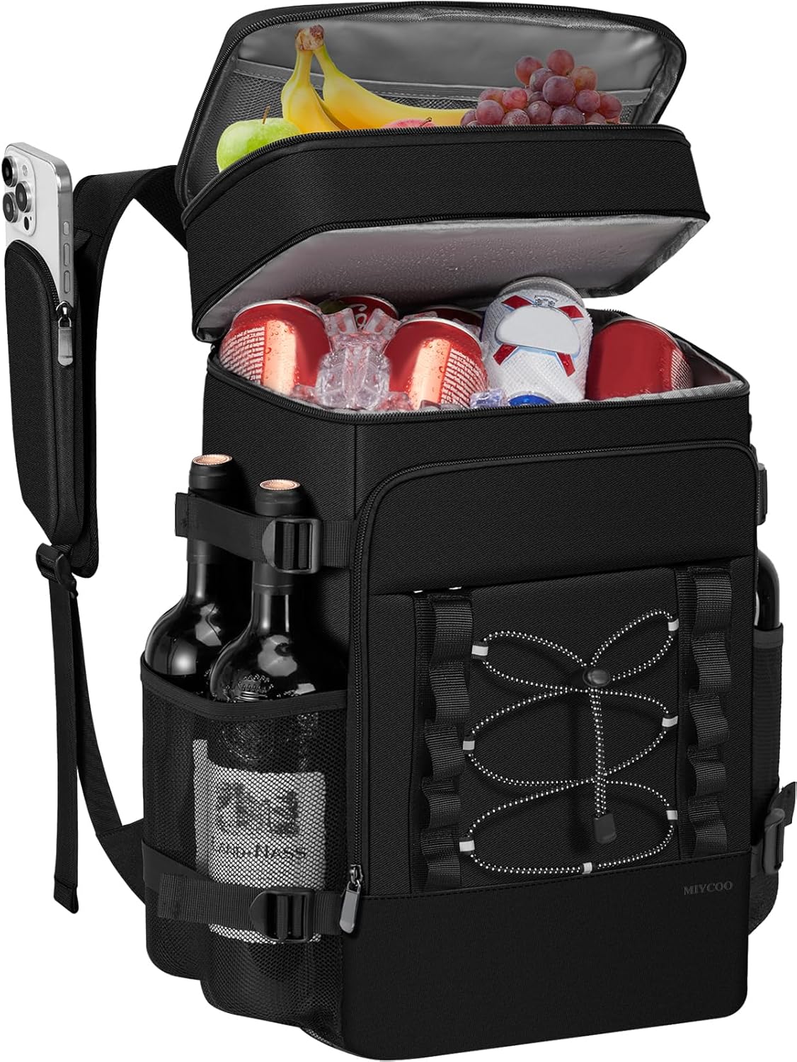 MIYCOO Cooler Backpack - 40 Cans Insulated Backpack Cooler for Men & Women, Portable 2 Leak Proof Compartments Coolers Bag for Beach Travel Picnic Lunch Hiking BBQ Camping