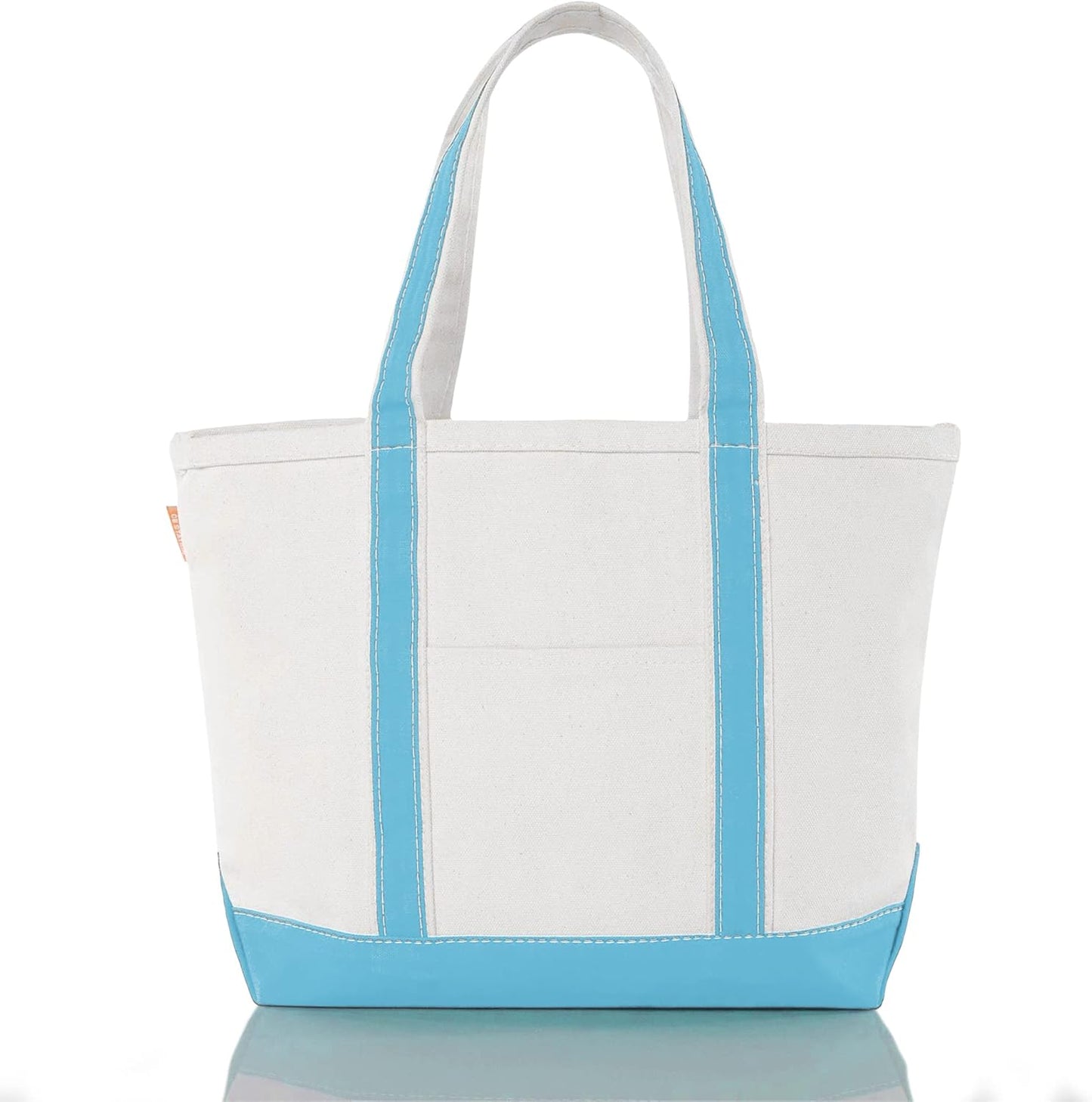 CB STATION Medium Classic Canvas Tote Bag for Women, Top Zipper Closure, Outer Pocket, Daily Essentials, Groceries, Traveling