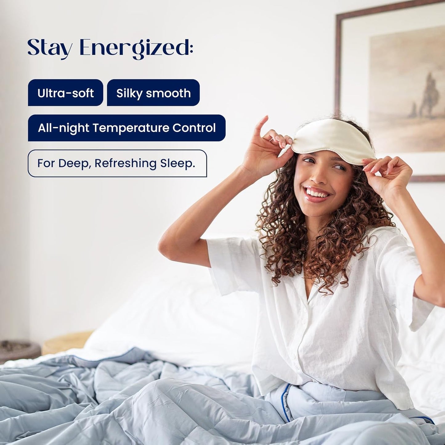 Dream Valley® Outlast® Cooling Comforter, Throw Size, Breathable NASA-Grade Space Technology Blanket for Hot Sleepers Night Sweats, Q-Max > 0.45 Aerocool™ Breathable, Ivory, 60"x80"