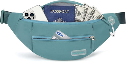 MAXTOP Large Crossbody Fanny Pack with 4-Zipper Pockets,Gifts for Enjoy Sports Festival Workout Traveling Running Casual Hands-Free Wallets Waist Pack Phone Bag Carrying All Phones