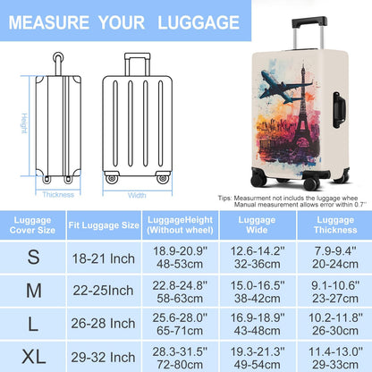 Luggage Cover Washable Suitcase Protector Anti-scratch Suitcase cover Fits 20-34 Inch Luggage (Tower-2, XL(32-34inch suitcase))