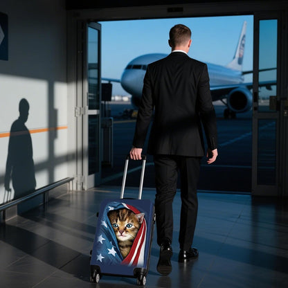 WUJIAONIAO Travel Luggage Cover Baggage Suitcase Cover Protector Skins 18-32 Inch (Cat A, M (for 22-24 inch luggage))