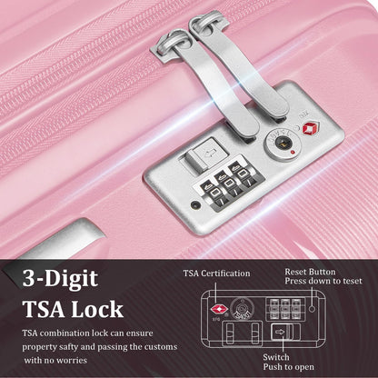 4-Piece Hardshell Luggage Set with TSA Locks, Expandable Suitcases and Silent Spinner Wheels - Vibrant Colors for Easy Identification (14/20/24/28 Inch) - Family Travel Suitcase Sets