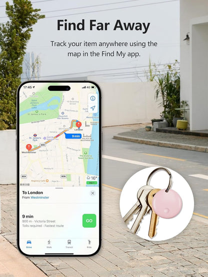 Tracker Tags, Item Finder Work with Apple Find My (iOS Only), Tracking Device Locator Smart Tag for Luggage, Keys, Wallet, Bike, Pets, Bags (Pink, 1 Pack)