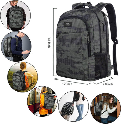 MATEIN Travel Backpack with USB, Sturdy College School Backpack for 15.6 Inch Laptop with Anti Theft Pocket for Women & Men, Slim Lightweight Laptop Bag Computer Bookbag Daypack for Adult Teens Gift