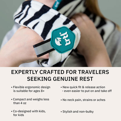 trtl Pillow - Scientifically Proven Super Soft Neck Support Travel Pillow - Machine Washable (Aqua Pop, Junior)