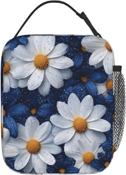 Daisy Insulated Lunch Box for Women Men Daisy Lunch Bag for Travel,or Fishing Polyester Daisy Lunch Box