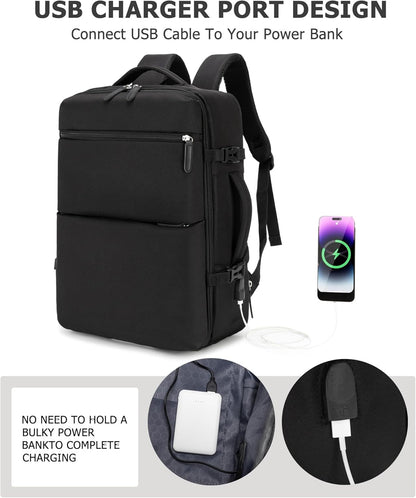 feilario 2 Piece Set 24in Aluminium Frame PC Hard Shell Spinner Wheels Luggage, Built-In TSA lock Carry on Suitcase, with Cup Holder, USB Port, Phone Holder
