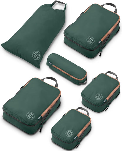 Compression Packing Cubes Set for Travel - Lightweight, Durable Clothes Organizer for Carry-On Luggage and Suitcases by TRIPPED Travel Gear