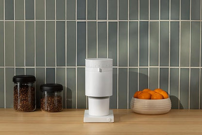 Fellow Opus Conical Burr Coffee Grinder - Espresso Grinder with 41 Settings for Espresso, Drip, French Press, & Cold Brew - Matte White