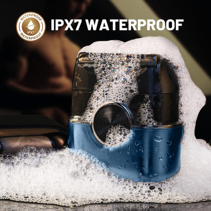 Electric Foil Shavers for Men: Upgraded Mini Electric Razor for Beard - 4 Floating Blades & Big LED Display - 2 Gears Adjustable Face Razor with IPX7 Waterproof for Travel & Home, USB Type C