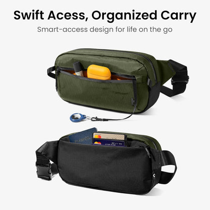 tomtoc 3.5L X-Pac Sling Bag with RFID Blocking, Crossbody Bag Minimalist Chest Shoulder Pack for Men/Women, Water-resistant Lightweight Casual Funny Pack for Travel/Daily Commute