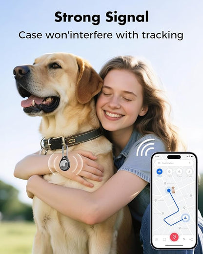 UNBREAKcable AirTag Holder for Apple - 4 Pack Air Tag Case [Professional Carabiner] [Waterproof] [Shockproof] TPU AirTag Keychain for Kids, Pets, Keys, Luggage, Backpacks