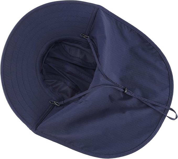 Home Prefer UPF 80+ Sun Hat for Men Women Wide Brim Sun Hat with Neck Flap Summer Safari UV Protection Gardening Fishing Hat