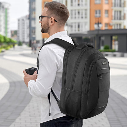 Travel Laptop Backpack for Men and Women, 17 Inch Large School Backpacks for Teens, Business Anti Theft Durable Back Pack, Water Resistant Computer Bag with USB Charging Port, Black
