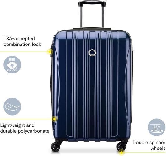 Delsey Luggage Aero 2 Piece Set (21" & 25") Spinner Suitcase (Titanium)