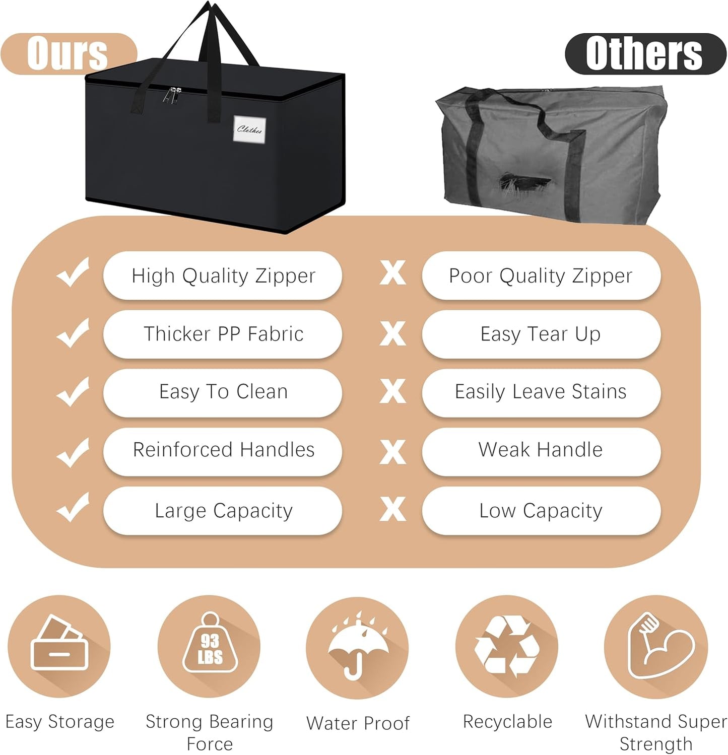 Heavy Duty Moving Bags - Extra Large Packing Bags and Storage Totes, Collapsible and Foldable Option for Moving and Storage, Multicolored, 125 L - 18 Pack