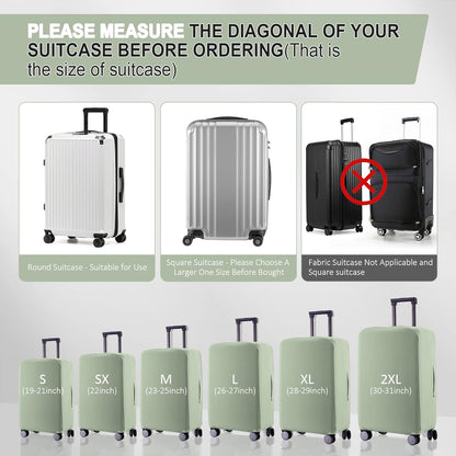 Travel Luggage Cover Suitcase Protector Scratch-Resistant Fit 19-31 Inch Suitcase, Not Included Suitcase (Cyan, M(24-25 inch))