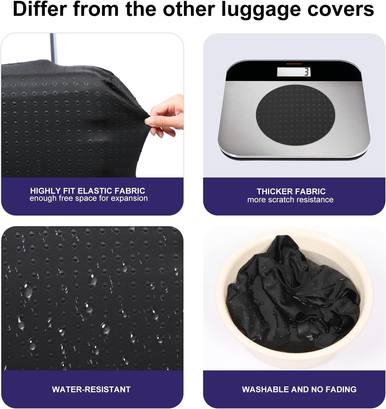 7-Mi Travel Trolley Case Cover Protector Suitcase Cover 22"-24" Trolley case Luggage Storage Covers for Men Women, Retro