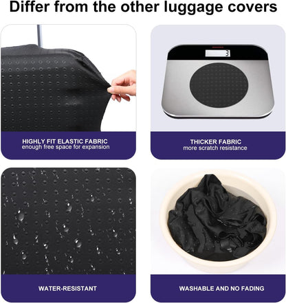 7-Mi Suitcase Cover 3D Print Design Travel Luggage Protector Trolley Case Cover 22"-24" Sleeve, BluePeacock