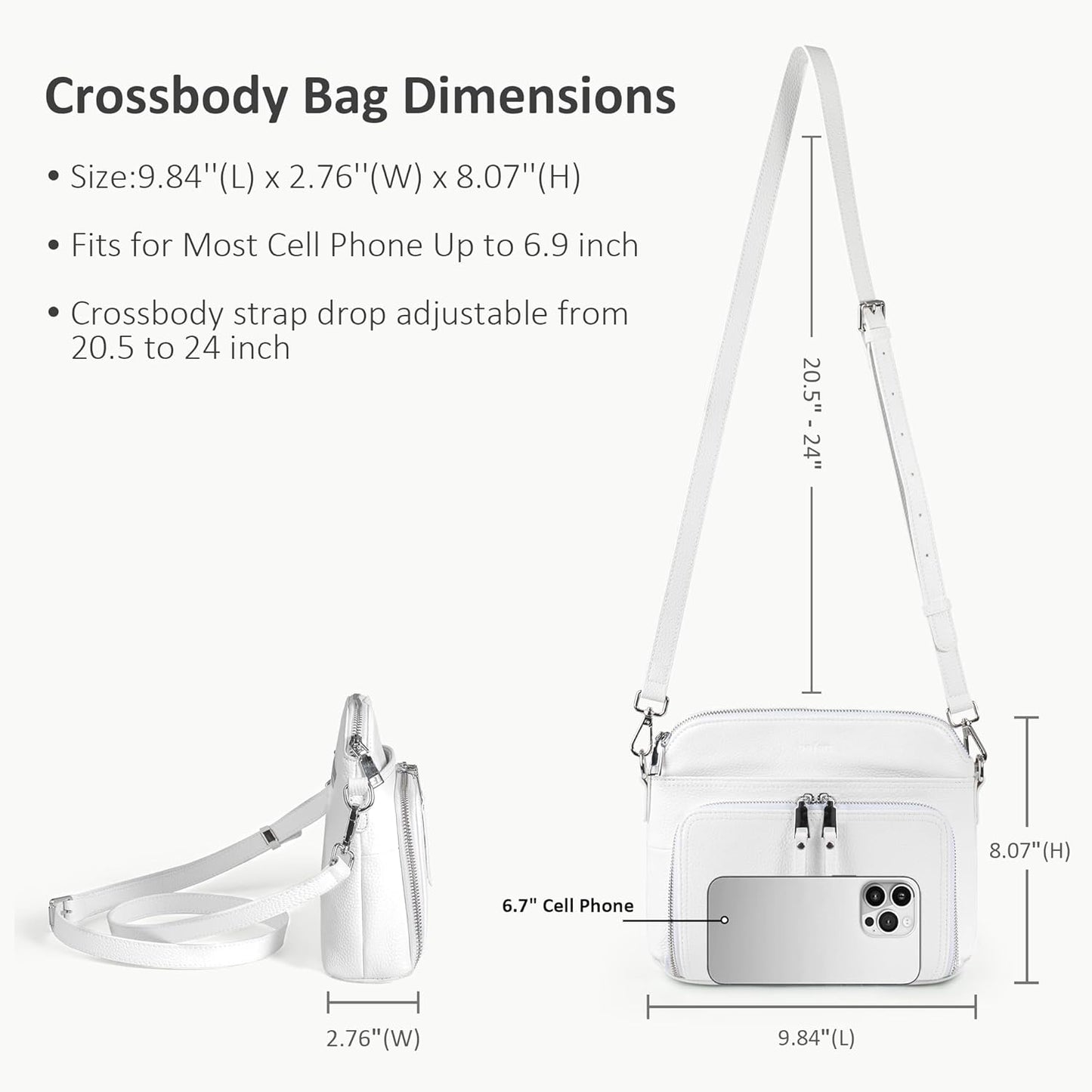 befen Genuine Leather Crossbody Purses for Women, Women's Small Crossbody Shoulder Bag with Built in RFID Wallet