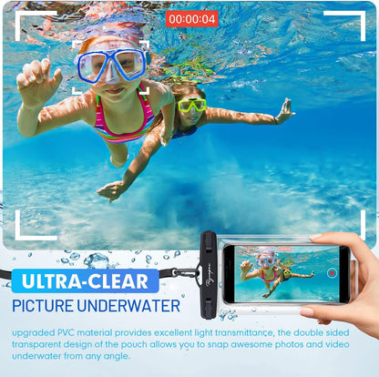Waterproof Phone Pouch Bag - 7.5in Water Proof Cell Phone Case for Beach Travel Must Haves, Waterproof Phone Holder with Lanyard for iPhone 16 15 14 Pro Max Galaxy S24+ Pixel 8 Pro, Cruise Essentials