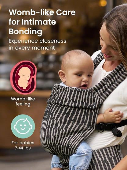GROWNSY Baby Carrier Newborn to Toddler, Ergonomic Baby Toddler Carrier Wraps with Head Support, Easy to Wear, Infant Carrier Baby Gift, Travel and Hiking Friendly, for 7 to 44 lb (Flow-Stripe)